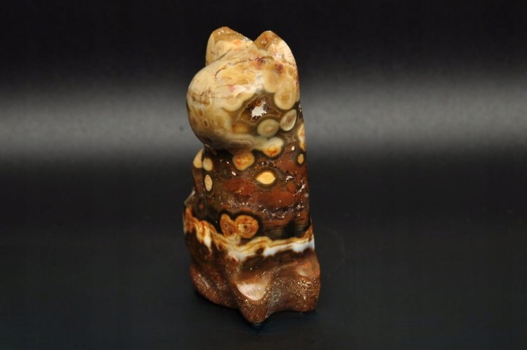 * JASPIS OCEANICZNY ORBIKULARNY SZLIFOWANY POLEROWANY KOT FIGURKA RZEŹBA 1