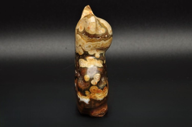 * JASPIS OCEANICZNY ORBIKULARNY SZLIFOWANY POLEROWANY KOT FIGURKA RZEŹBA 1