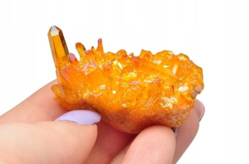 * KWARC POMARAŃCZOWY ORANGE AURA MINERAŁ UROCZE POMARAŃCZOWE KRYSZTAŁY 17 *