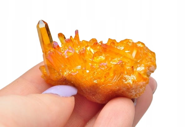 * KWARC POMARAŃCZOWY ORANGE AURA MINERAŁ UROCZE POMARAŃCZOWE KRYSZTAŁY 17 *