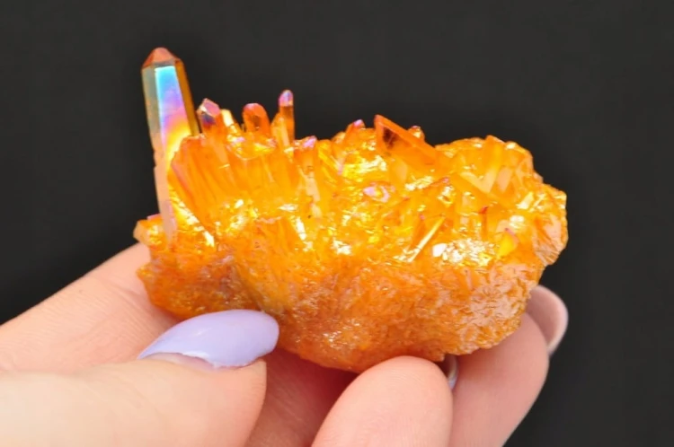 * KWARC POMARAŃCZOWY ORANGE AURA MINERAŁ UROCZE POMARAŃCZOWE KRYSZTAŁY 17 *