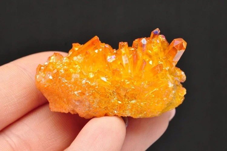 * KWARC POMARAŃCZOWY ORANGE AURA MINERAŁ UROCZE POMARAŃCZOWE KRYSZTAŁY 17 *