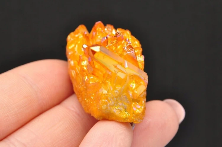 * KWARC POMARAŃCZOWY ORANGE AURA MINERAŁ UROCZE POMARAŃCZOWE KRYSZTAŁY 17 *