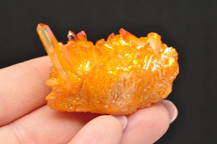 * KWARC POMARAŃCZOWY ORANGE AURA MINERAŁ UROCZE POMARAŃCZOWE KRYSZTAŁY 17 *