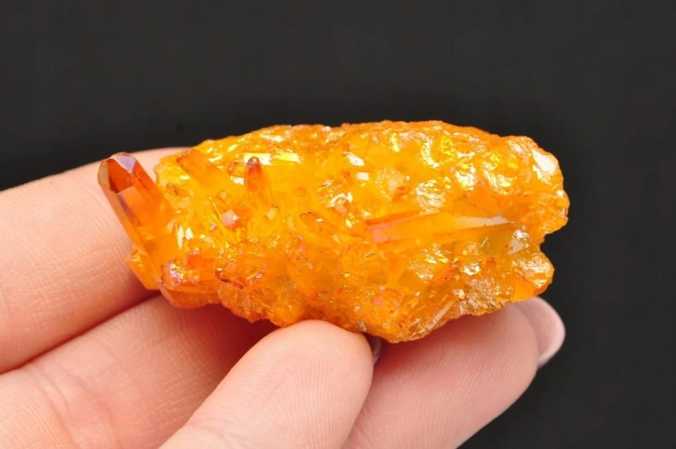 * KWARC POMARAŃCZOWY ORANGE AURA MINERAŁ UROCZE POMARAŃCZOWE KRYSZTAŁY 17 *