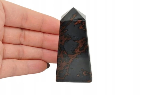 * OBSYDIAN MAHONIOWY ARMENIA OBELISK DOSKONALE WYPOLEROWANA WIEŻA NR 1 *