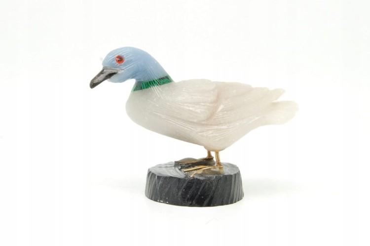 * ANGELIT KWARC DYMNY ONYKS KWARC PIĘKNA KACZKA RĘKODZIEŁO FIGURKA 2