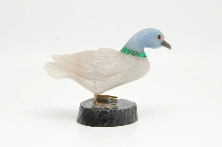 * ANGELIT KWARC DYMNY ONYKS KWARC PIĘKNA KACZKA RĘKODZIEŁO FIGURKA 2