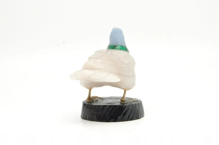 * ANGELIT KWARC DYMNY ONYKS KWARC PIĘKNA KACZKA RĘKODZIEŁO FIGURKA 2