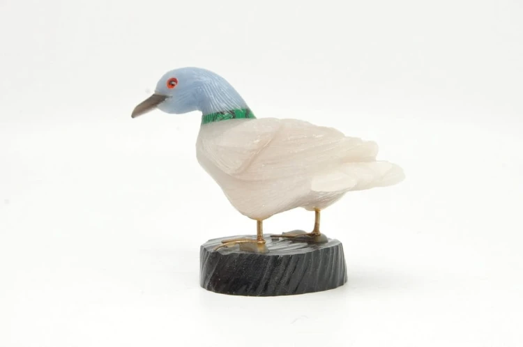 * ANGELIT KWARC DYMNY ONYKS KWARC PIĘKNA KACZKA RĘKODZIEŁO FIGURKA 2