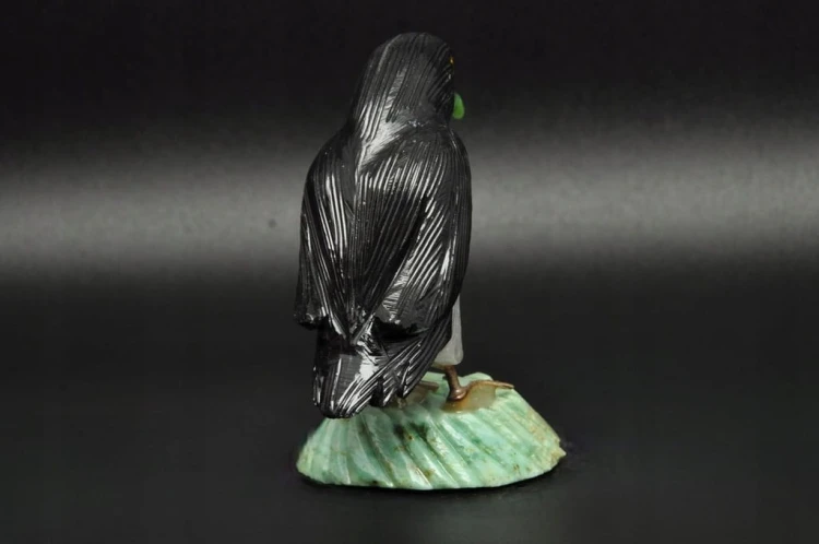 * CHRYZOPRAZ ONYKS KWARC FIGURKA PINGWIN PTAK ORYGINALNE RĘKODZIEŁO NR 3 *