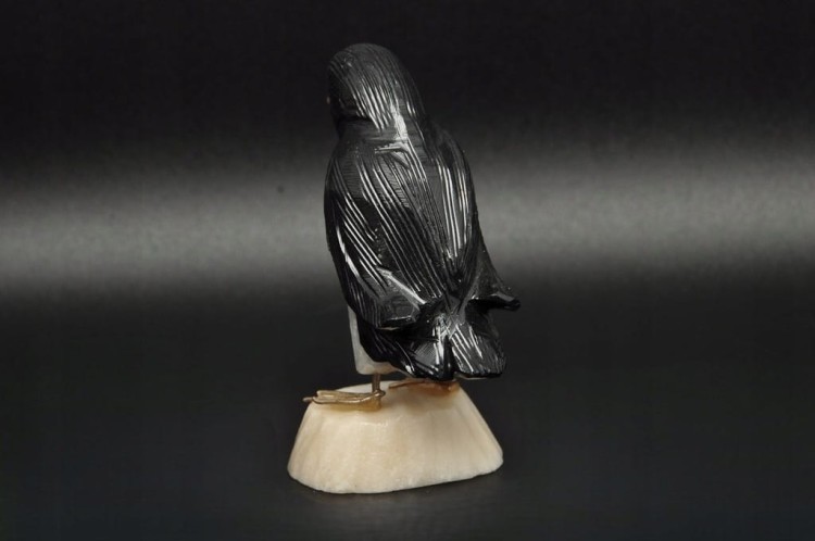 * ONYKS ARAGONIT KWARC FIGURKA RZEŹBA PINGWIN DO KOLEKCJI NR 4 *