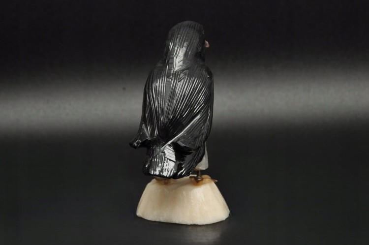 * ONYKS ARAGONIT KWARC FIGURKA RZEŹBA PINGWIN DO KOLEKCJI NR 4 *