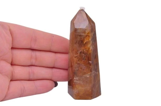 * KWARC Z LIMONITEM OBELISK WIEŻA DOSKONAŁY MINERAŁ JAKO OZDOBA NR 8 *