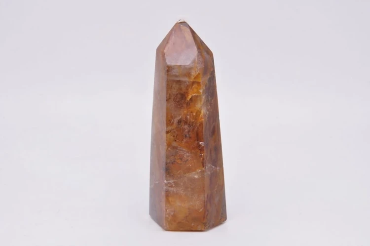 * KWARC Z LIMONITEM OBELISK WIEŻA DOSKONAŁY MINERAŁ JAKO OZDOBA NR 8 *
