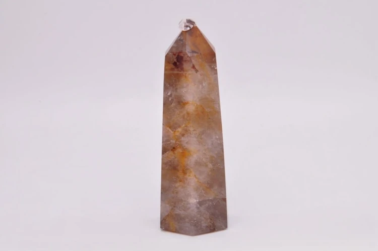 * KWARC Z LIMONITEM OBELISK WIEŻA DOSKONAŁY MINERAŁ JAKO OZDOBA NR 8 *