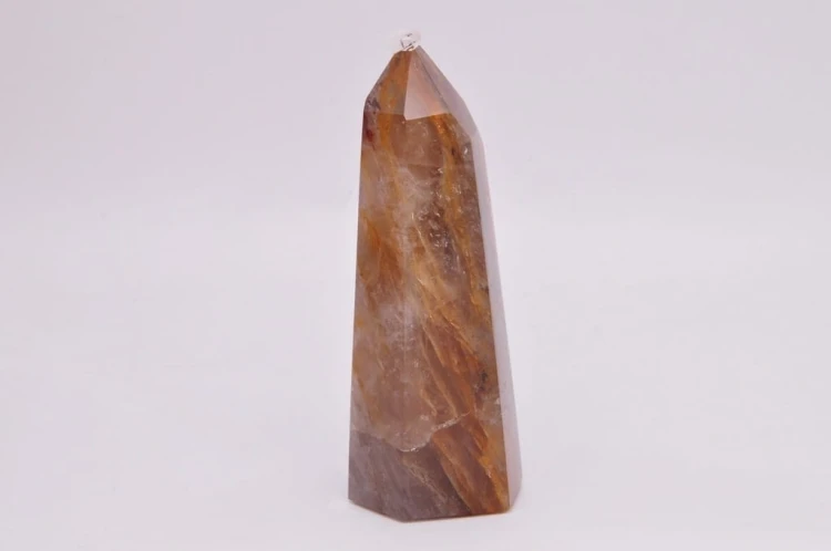 * KWARC Z LIMONITEM OBELISK WIEŻA DOSKONAŁY MINERAŁ JAKO OZDOBA NR 8 *