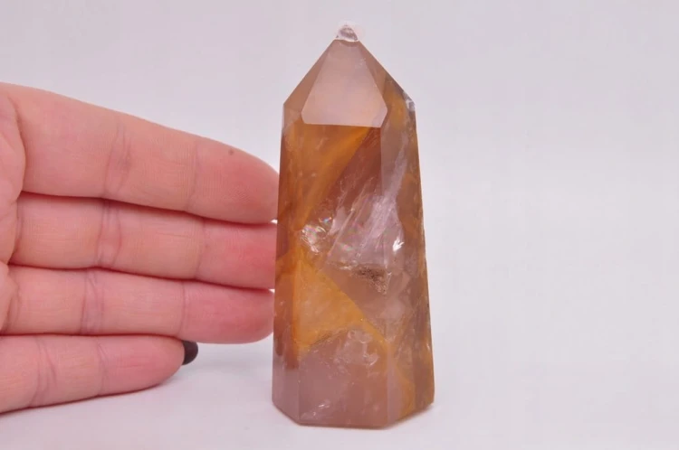 * KWARC Z LIMONITEM OBELISK WIEŻA CUDOWNY OKAZ JAKO PREZENT NR 7 *