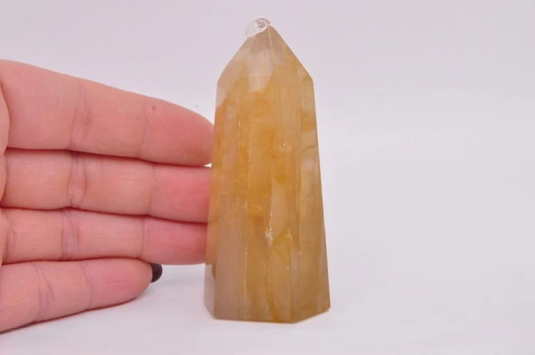 * KWARC Z LIMONITEM OBELISK POLEROWANA WIEŻA CUDOWNY KOLOR MINERAŁ NR 6 *