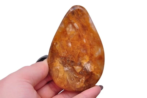 * KWARC Z LIMONITEM MINERAŁ NATURALNY PŁASKI KAMIEŃ CIEKAWY PRZEKRÓJ NR 6 *