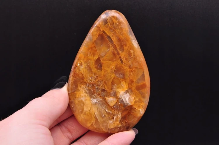 * KWARC Z LIMONITEM MINERAŁ NATURALNY PŁASKI KAMIEŃ CIEKAWY PRZEKRÓJ NR 6 *