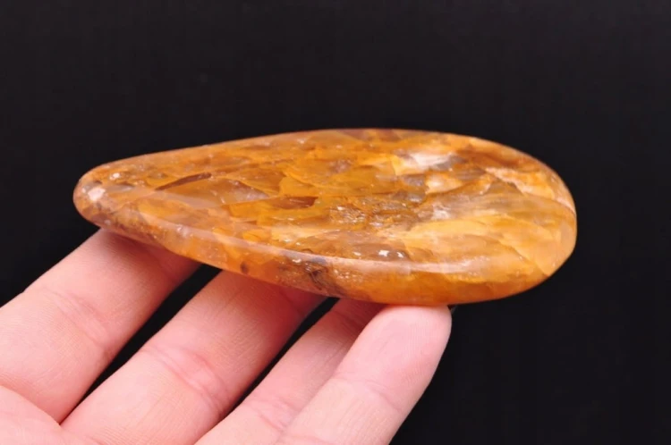 * KWARC Z LIMONITEM MINERAŁ NATURALNY PŁASKI KAMIEŃ CIEKAWY PRZEKRÓJ NR 6 *