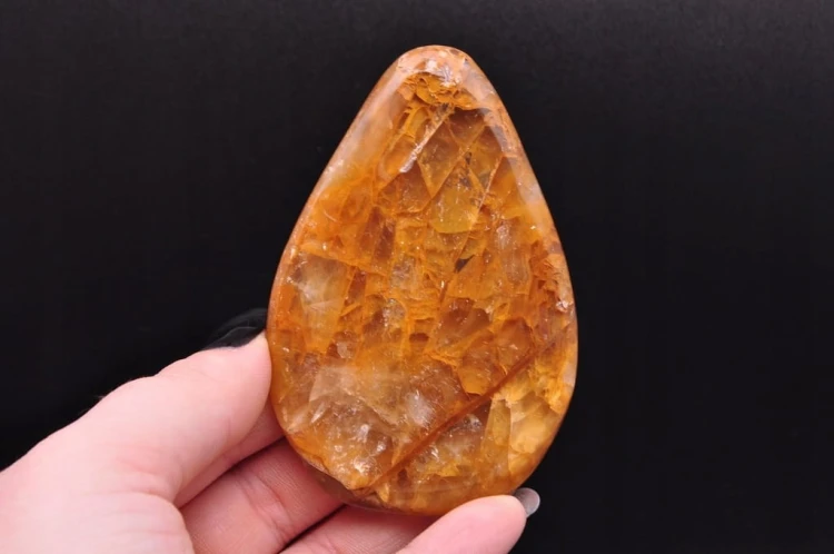 * KWARC Z LIMONITEM MINERAŁ NATURALNY PŁASKI KAMIEŃ CIEKAWY PRZEKRÓJ NR 6 *