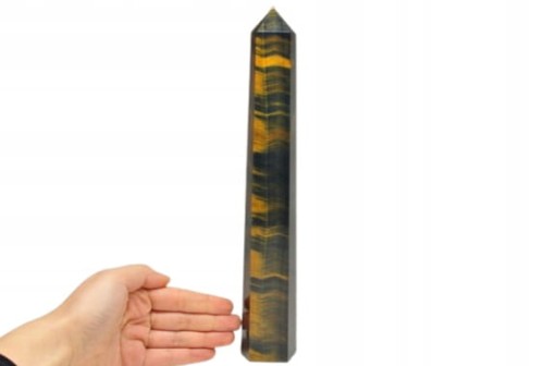 * TYGRYSIE OKO ZJAWISKOWY WYSOKI OKAZ 26 CM PIĘKNY OBELISK WIEŻA NR 1 *