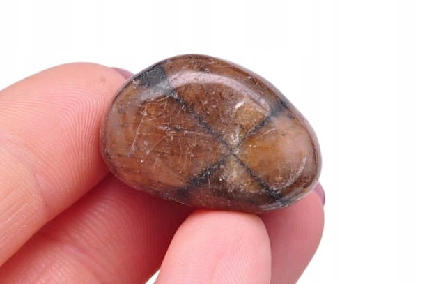 * CHIASTOLIT KAMIEŃ KRZYŻOWY SZLIFOWANY MINERAŁ DOSKONAŁY DO KOLEKCJI NR 12