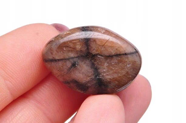 * CHIASTOLIT KAMIEŃ KRZYŻOWY BĘBNOWANY POLEROWANY MINERAŁ NATURALNY NR 5 *