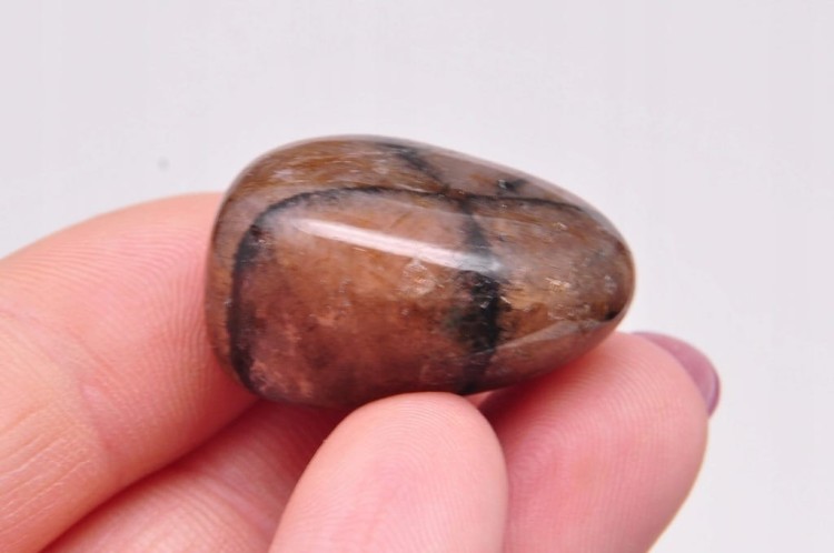 * CHIASTOLIT KAMIEŃ KRZYŻOWY BĘBNOWANY POLEROWANY MINERAŁ NATURALNY NR 5 *