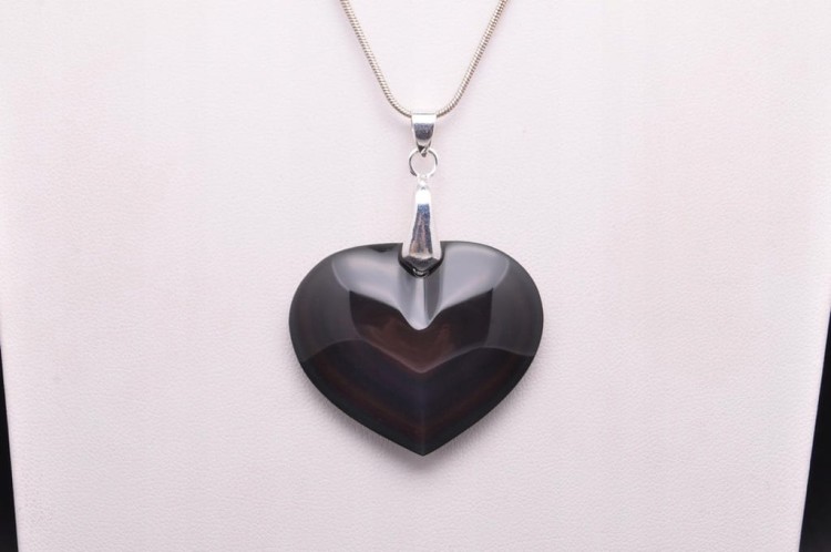 * OBSYDIAN TĘCZOWY MEKSYK ZJAWISKOWA ZAWIESZKA SERCE RZADKI OKAZ NR 1 *