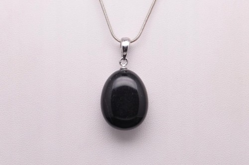 * ONYKS BRAZYLIA NATURALNY MINERAŁ ŚLICZNA CZARNA ZAWIESZKA NR 77 *