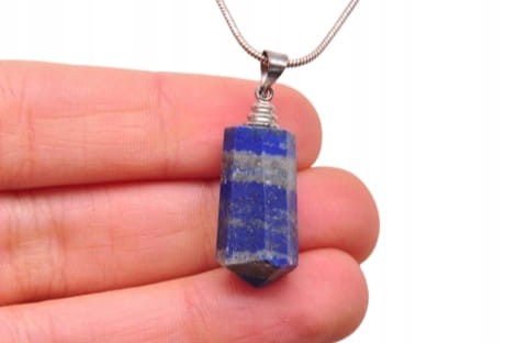 * LAPIS LAZULI INTERESUJĄCA ZAWIESZKA OBELISK NATURALNY MINERAŁ NR 9 *