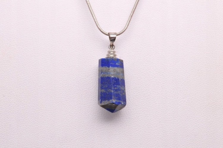 * LAPIS LAZULI INTERESUJĄCA ZAWIESZKA OBELISK NATURALNY MINERAŁ NR 9 *
