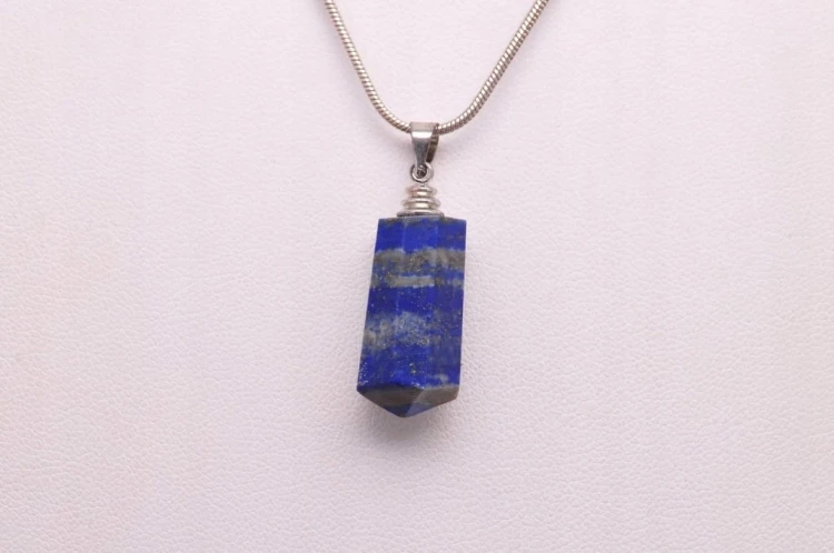 * LAPIS LAZULI INTERESUJĄCA ZAWIESZKA OBELISK NATURALNY MINERAŁ NR 9 *