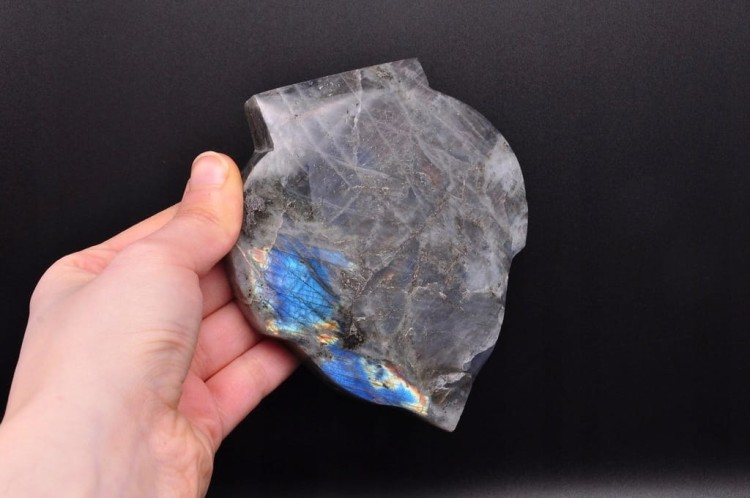 * LABRADORYT LIŚĆ POLEROWANY MINERAŁ PIĘKNY EFEKT LABRADORYZACJI NR 3 *