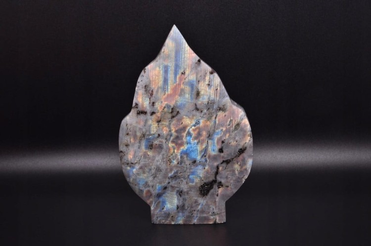 * LABRADORYT LIŚĆ STOJĄCY OKAZ ŚLICZNY KAMIEŃ NATURALNY NR 5 *