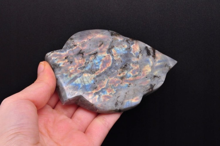 * LABRADORYT LIŚĆ STOJĄCY OKAZ ŚLICZNY KAMIEŃ NATURALNY NR 5 *