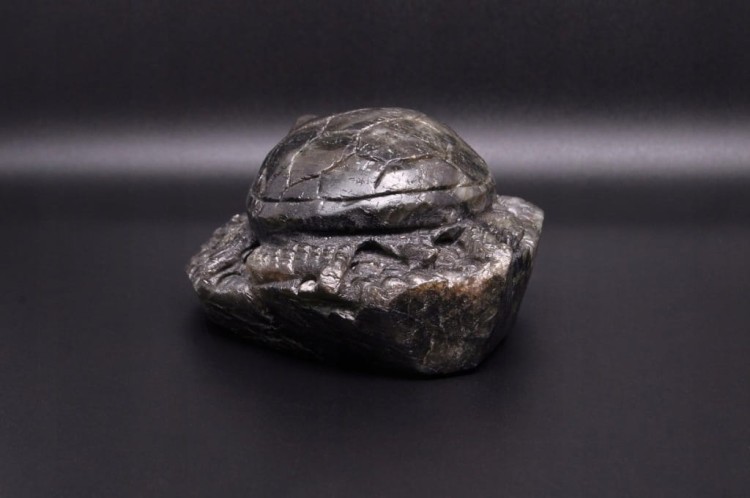 * LABRADORYT MADAGASKAR EFEKTOWNA FIGURKA RZEŹBA ŻÓŁW PIĘKNA BARWA NR 1 *