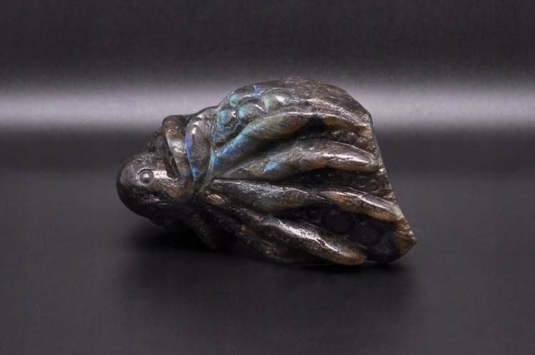 * LABRADORYT MADAGASKAR INTERESUJĄCA FIGURKA RZEŹBA OŚMIORNICA NR 7 *