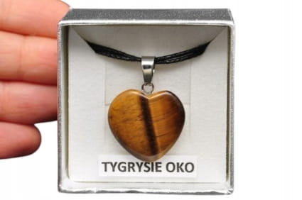 * TYGRYSIE OKO PRZEPIĘKNA ZAWIESZKA SERCE EFEKT KOCIEGO OKA NR 4 *