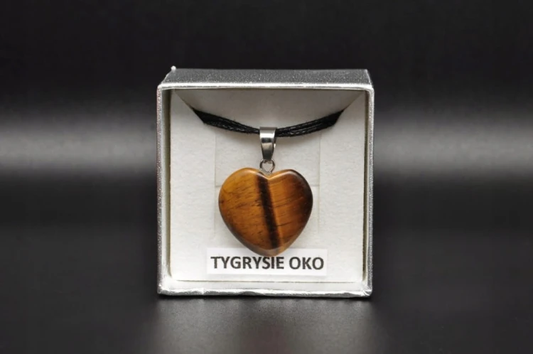 * TYGRYSIE OKO PRZEPIĘKNA ZAWIESZKA SERCE EFEKT KOCIEGO OKA NR 4 *