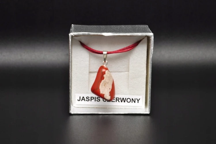 * JASPIS CZERWONY RPA CIEKAWA ZAWIESZKA W PUDEŁKU PIĘKNY WZÓR NR 2 *