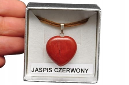 * JASPIS CZERWONY RPA PIĘKNA ZAWIESZKA SERCE DOSKONAŁA NA PREZENT NR 8 *