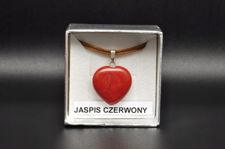 * JASPIS CZERWONY RPA PIĘKNA ZAWIESZKA SERCE DOSKONAŁA NA PREZENT NR 8 *