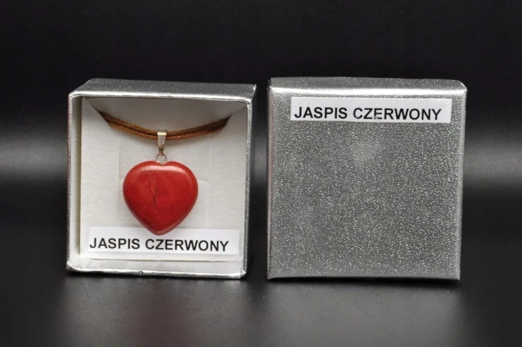 * JASPIS CZERWONY RPA PIĘKNA ZAWIESZKA SERCE DOSKONAŁA NA PREZENT NR 8 *