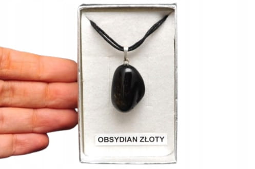 * OBSYDIAN ZŁOTY ORYGINALNA ZAWIESZKA Z PIĘKNĄ POŚWIATĄ W PUDEŁKU NR 21 *