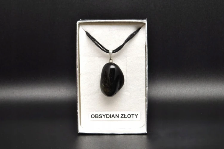 * OBSYDIAN ZŁOTY ORYGINALNA ZAWIESZKA Z PIĘKNĄ POŚWIATĄ W PUDEŁKU NR 21 *