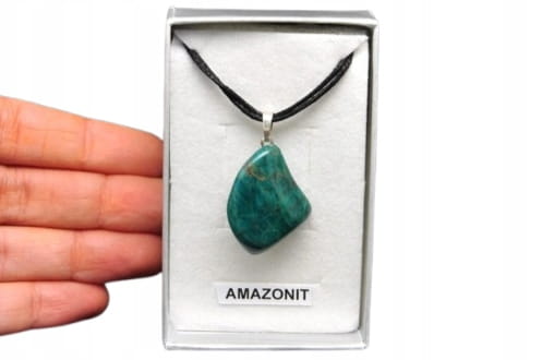 * AMAZONIT MADAGASKAR ELEGANCKA ZAWIESZKA W PUDEŁKU NA PREZENT NR 9 *